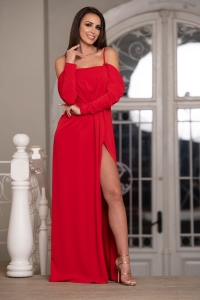 SELENA RED - czerwona długa suknia