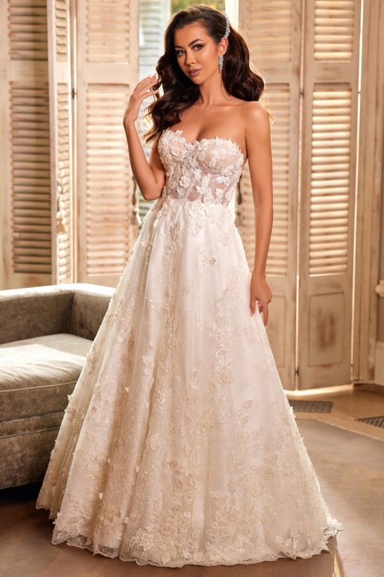 Długa suknia ślubna bez pleców Lucy