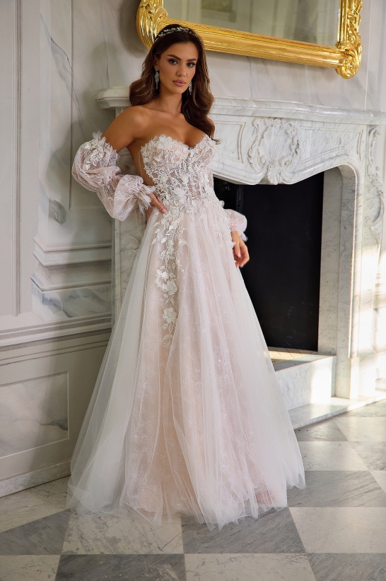 IVON - Delikatna suknią z bufiastymi rękawami 4